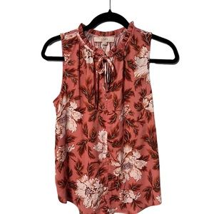 Loft Sleeveless Pink Pull Over Floral Top Size XS